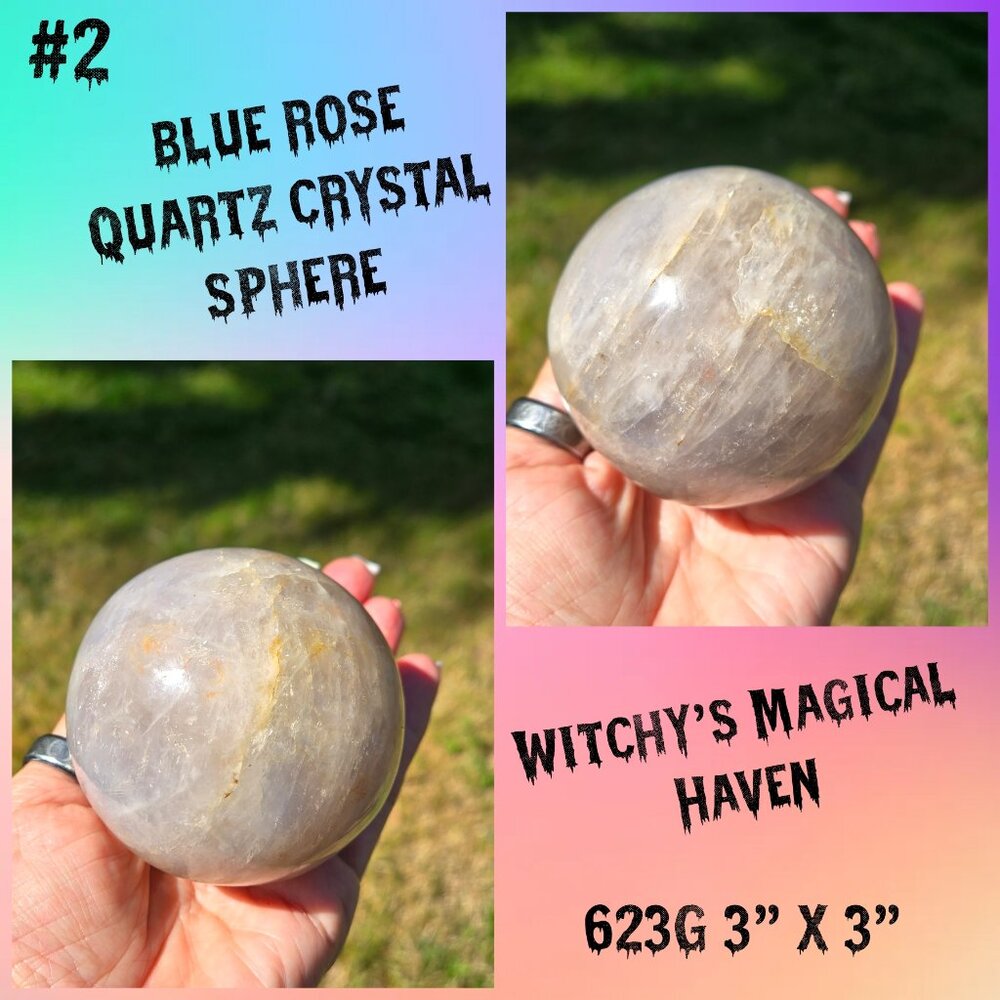 Lavender Blue Rose Quartz Crystal Sphere